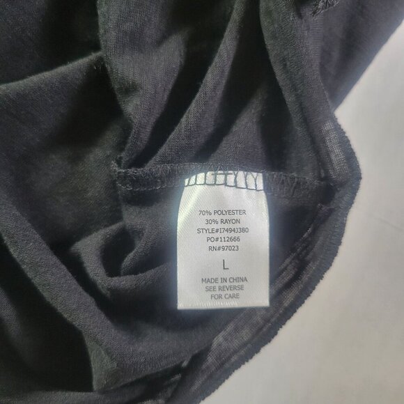 Miken Women Black Sleeveless V-Neck Knotted Hem Coverup Dress Size L - Picture 6 of 8